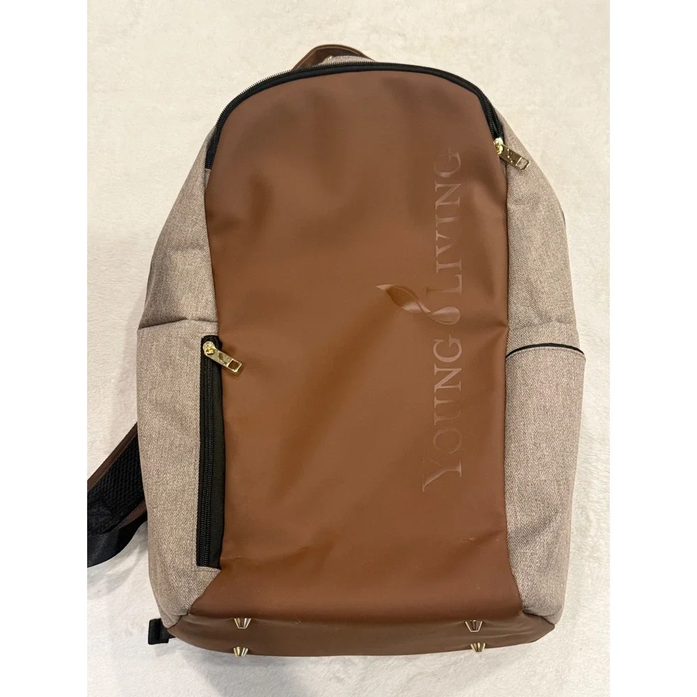 Young Living 2021 Convention Backpack Brown Grey Essential Oil Laptop‎ Bag- New